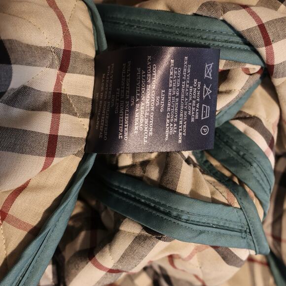 BURBERRY Quilted Jacket In Turquoise Nova Check Snap Close Women’s Size XS - Picture 9 of 16